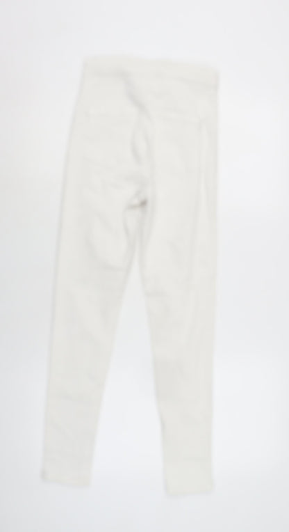 Topshop Womens White Cotton Blend Straight Jeans Size 28 in L26.5 in Regular Zip