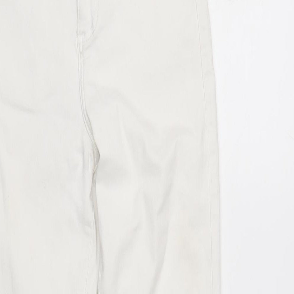 Topshop Womens White Cotton Blend Straight Jeans Size 28 in L26.5 in Regular Zip
