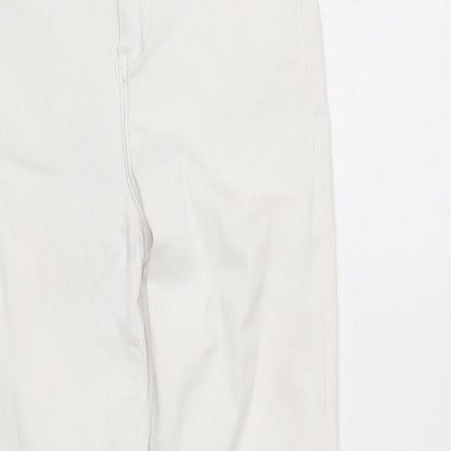 Topshop Womens White Cotton Blend Straight Jeans Size 28 in L26.5 in Regular Zip