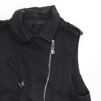 Mens UK Size L Kahuigu Black Biker Coat