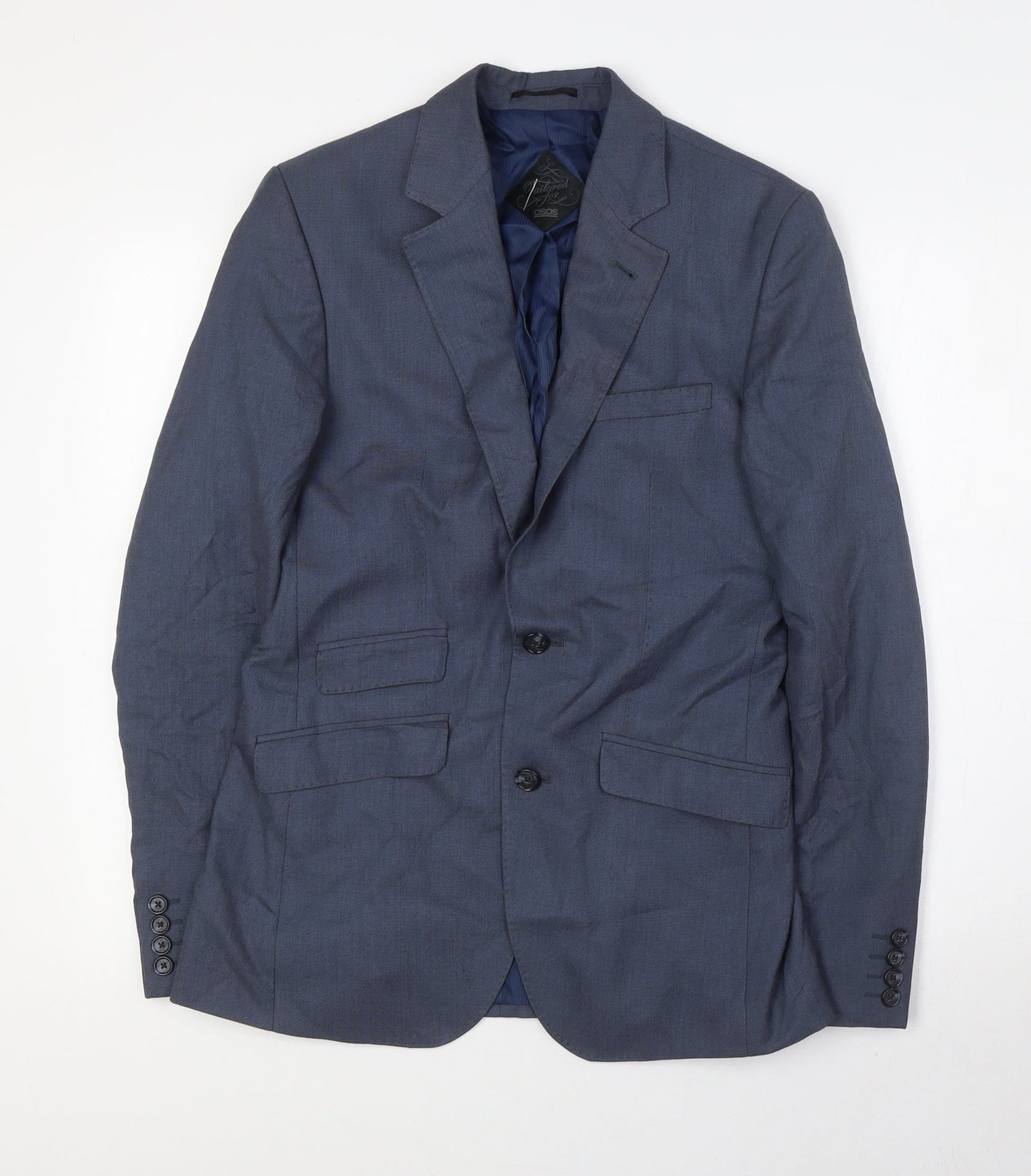 ASOS Mens Grey Polyester Jacket Suit Jacket Size 36 Regular