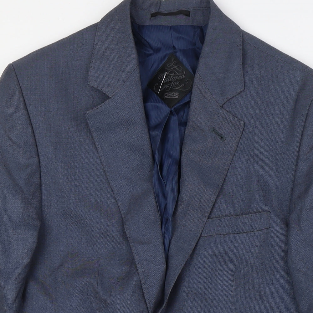 ASOS Mens Grey Polyester Jacket Suit Jacket Size 36 Regular