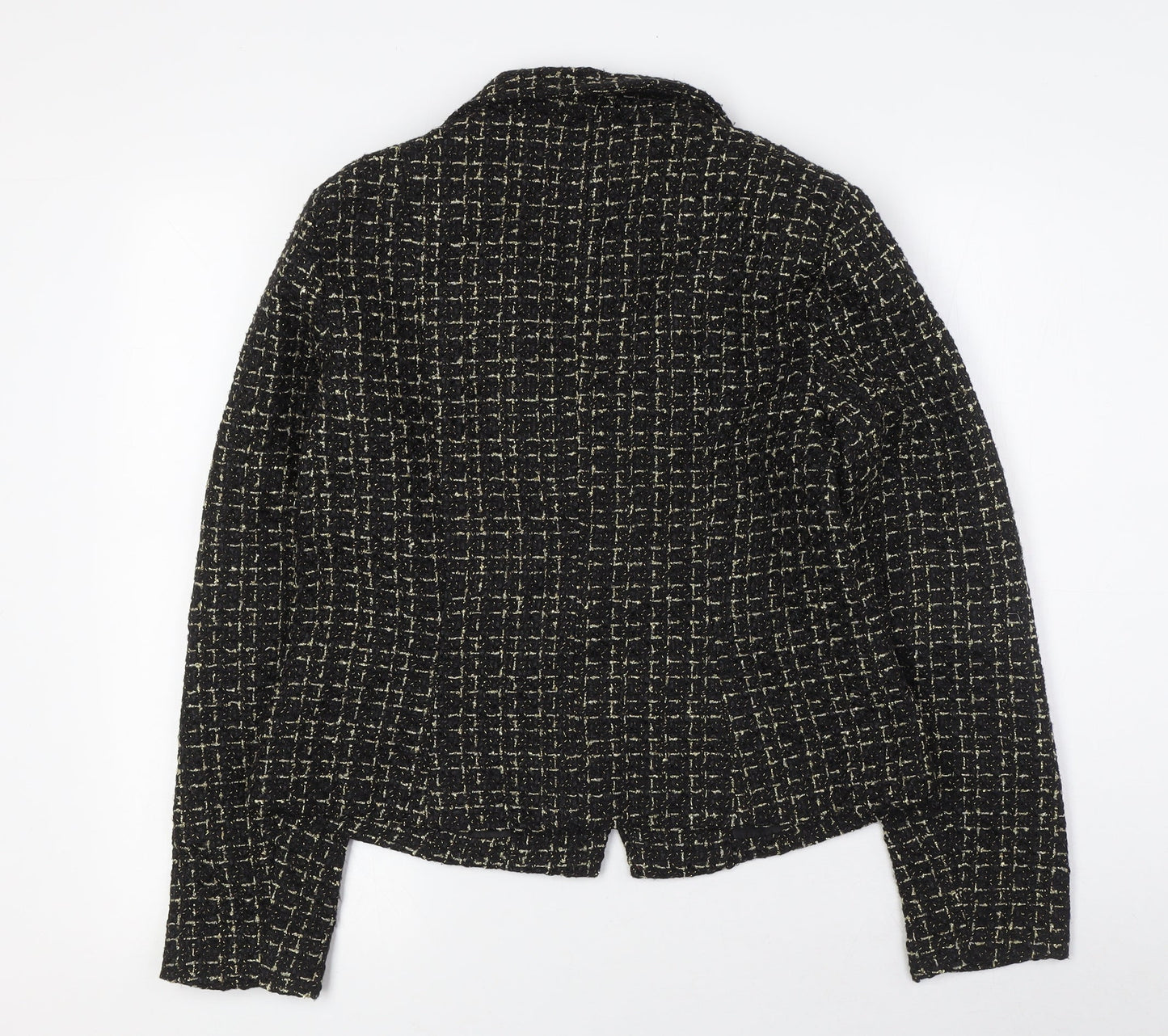 Missguided Womens Black Jacket Size 14 Button - Gold Fleck