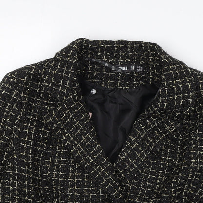 Missguided Womens Black Jacket Size 14 Button - Gold Fleck