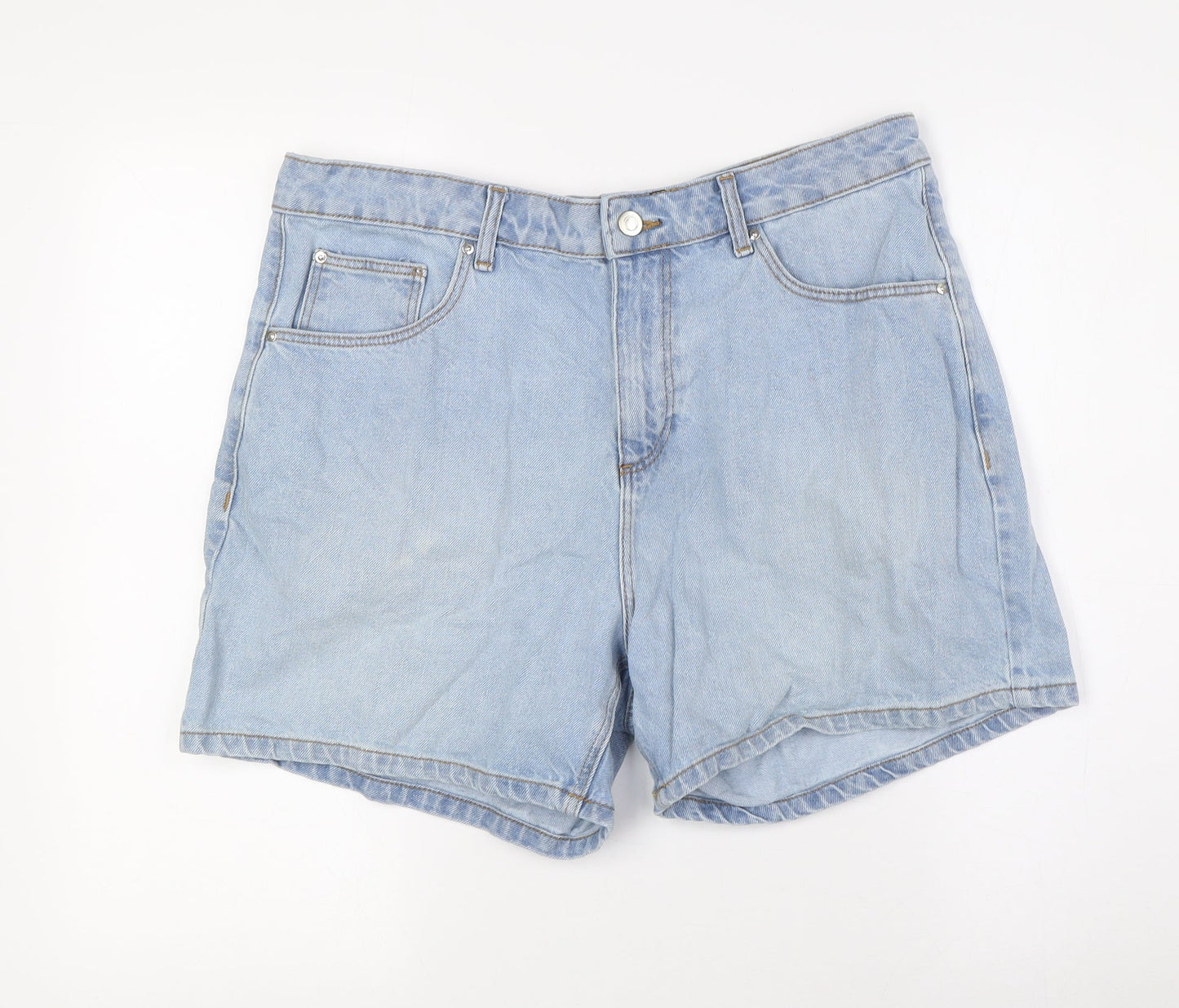 ASOS Mens Blue Cotton Bermuda Shorts Size 34 in Regular Button