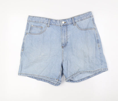 ASOS Mens Blue Cotton Bermuda Shorts Size 34 in Regular Button
