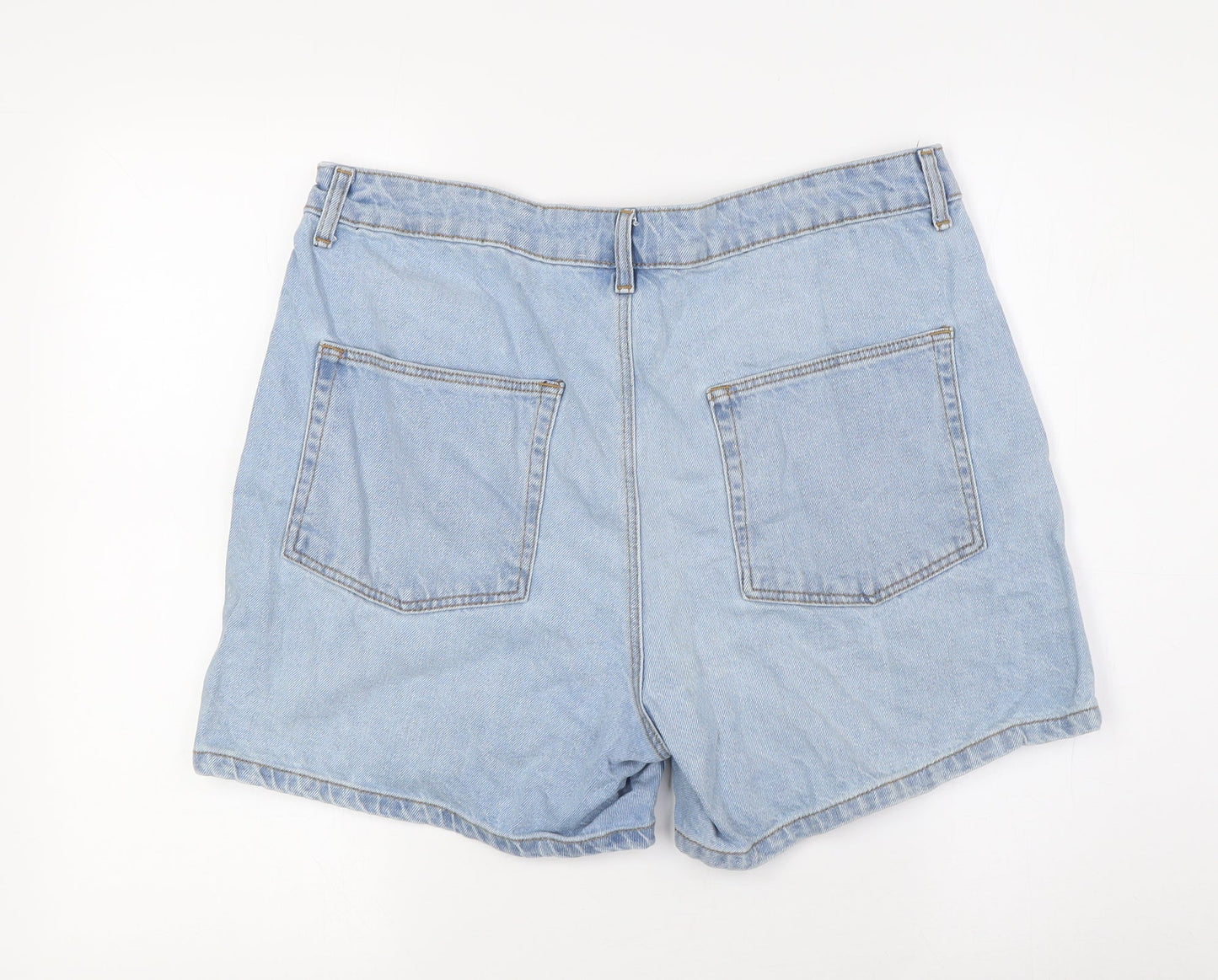 ASOS Mens Blue Cotton Bermuda Shorts Size 34 in Regular Button