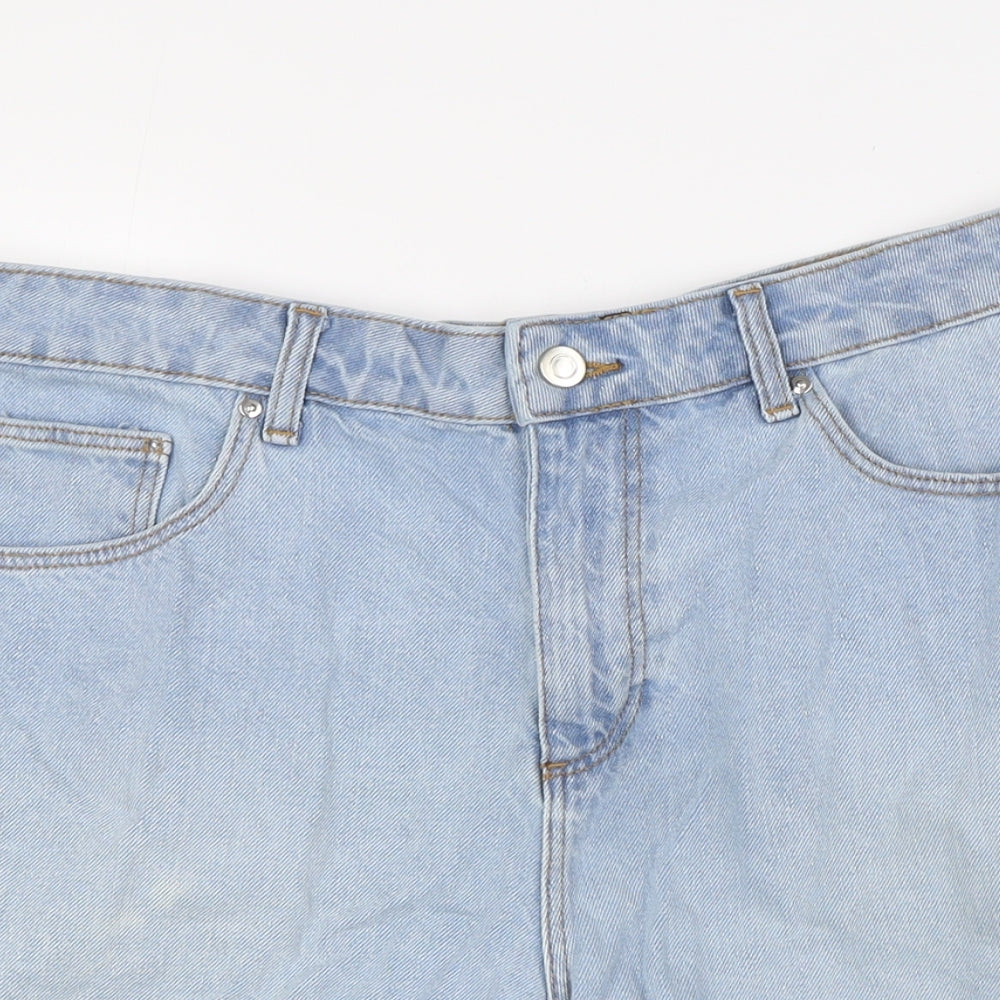 ASOS Mens Blue Cotton Bermuda Shorts Size 34 in Regular Button