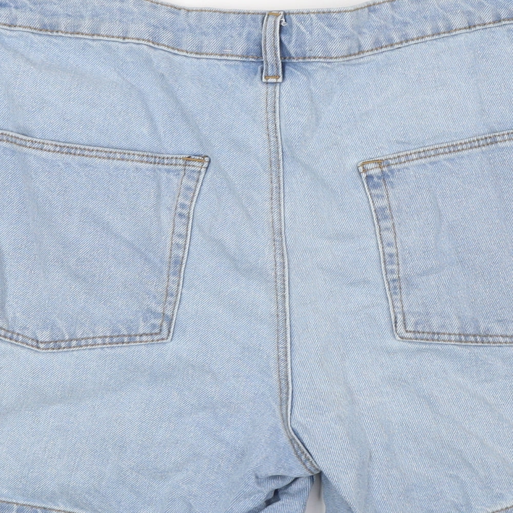 ASOS Mens Blue Cotton Bermuda Shorts Size 34 in Regular Button