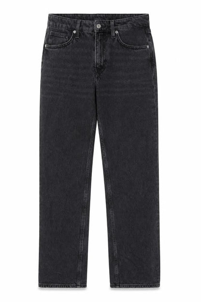 &Denim Womens Black Cotton Straight Jeans Size 10 L33 in Regular Button