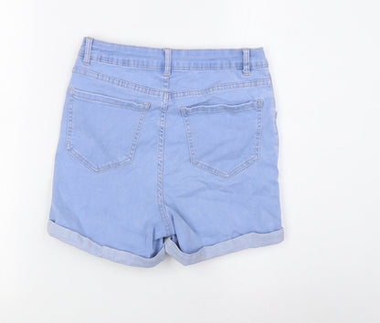 915 Generation Girls Blue Cotton Bermuda Shorts Size 14 Years L3 in Regular Zip - Turn Ups