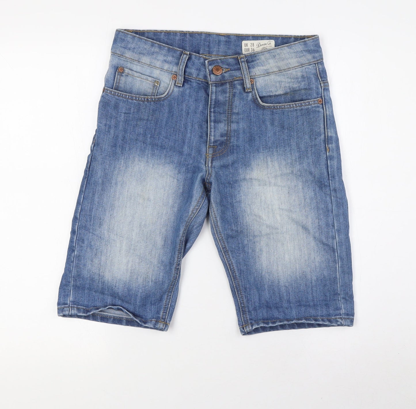 Denim Co Mens Blue Cotton Bermuda Shorts Size 28 in L9 in Regular Button