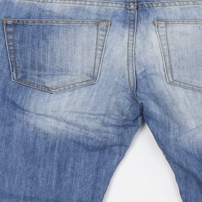 Denim Co Mens Blue Cotton Bermuda Shorts Size 28 in L9 in Regular Button