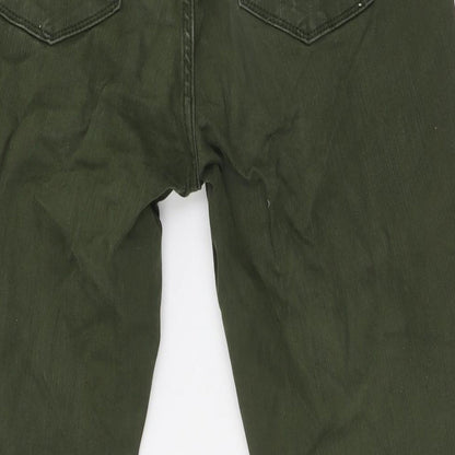 Gap Womens Green Herringbone Cotton Skinny Jeans Size 30 in L30 in Slim Button