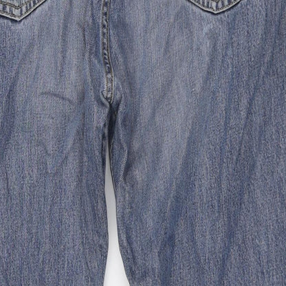 Lacosta Mens Blue Cotton Straight Jeans Size 32 in L32 in Regular Button