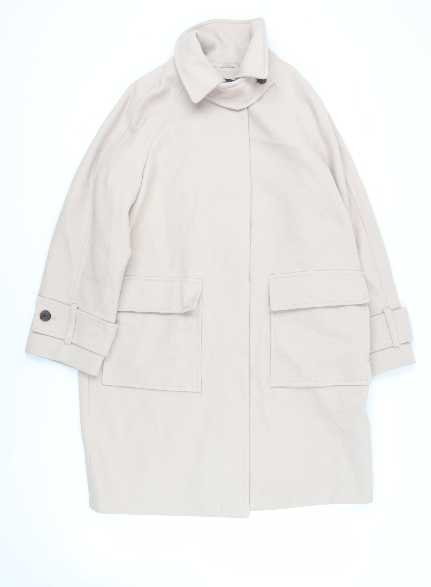 Womens UK Size M Marks and Spencer Beige Overcoat