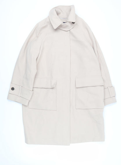 Womens UK Size M Marks and Spencer Beige Overcoat