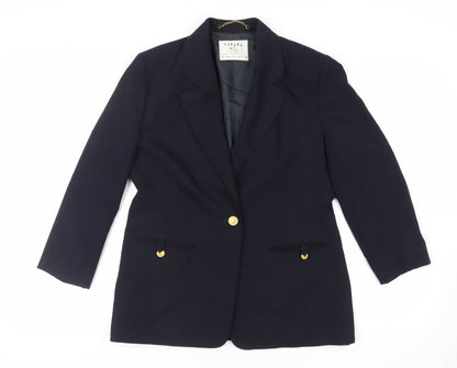 Separa Womens Blue Jacket Blazer Size 14 Button - Vintage