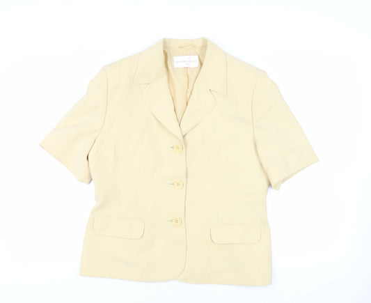 Country Casuals Womens Yellow Jacket Blazer Size 16 Button