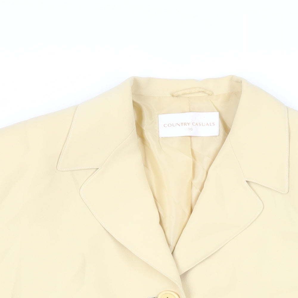 Country Casuals Womens Yellow Jacket Blazer Size 16 Button