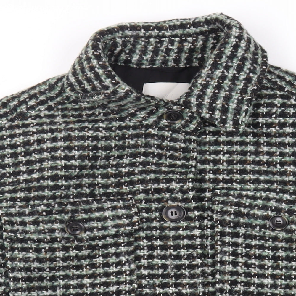 Womens UK Size S H&M Green Overcoat
