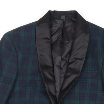 Mens UK Size 34 Marks and Spencer Regular Green Suit Tuxedo