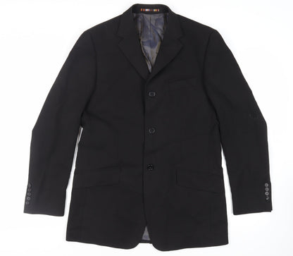 Mens UK Size 40 River Island Regular Black Suit Jacket