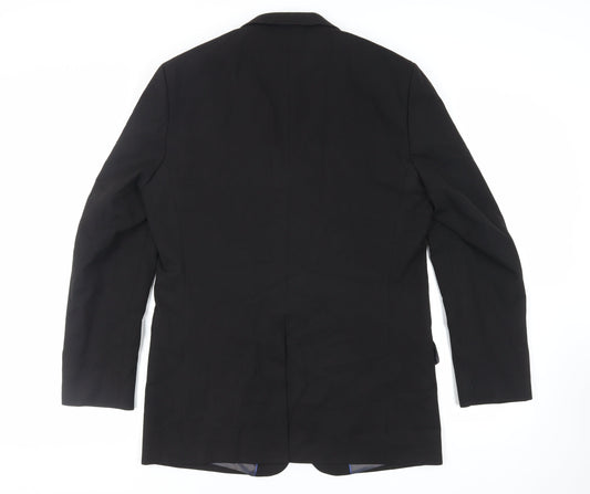 Mens UK Size 40 River Island Regular Black Suit Jacket