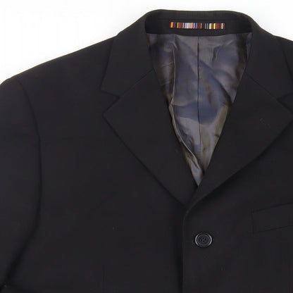 Mens UK Size 40 River Island Regular Black Suit Jacket
