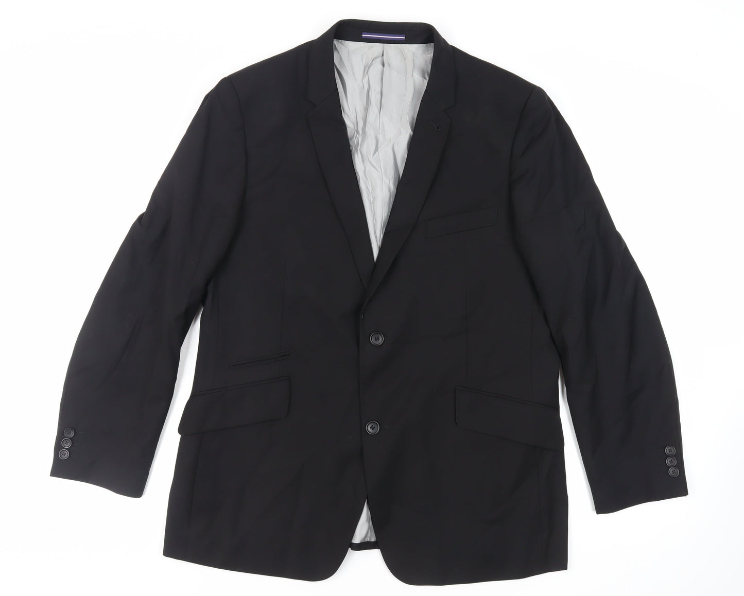 Mens UK Size 44 Topman Regular Black Suit Jacket