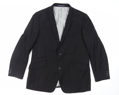 Mens UK Size 44 Topman Regular Black Suit Jacket