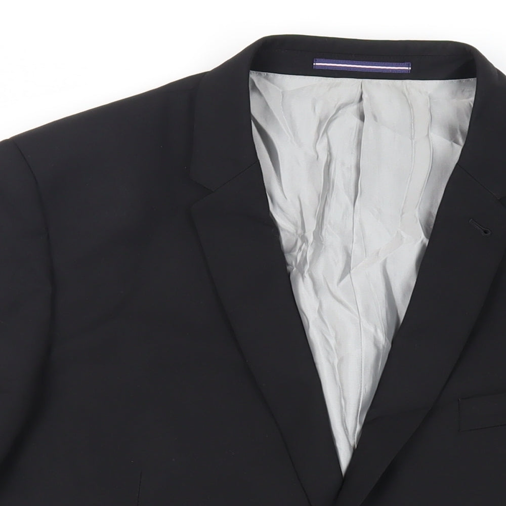 Mens UK Size 44 Topman Regular Black Suit Jacket