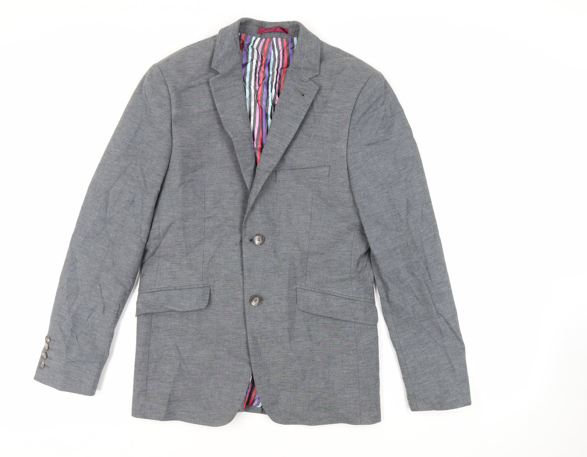 Mens UK Size 38 Racing Green Regular Grey Suit Jacket