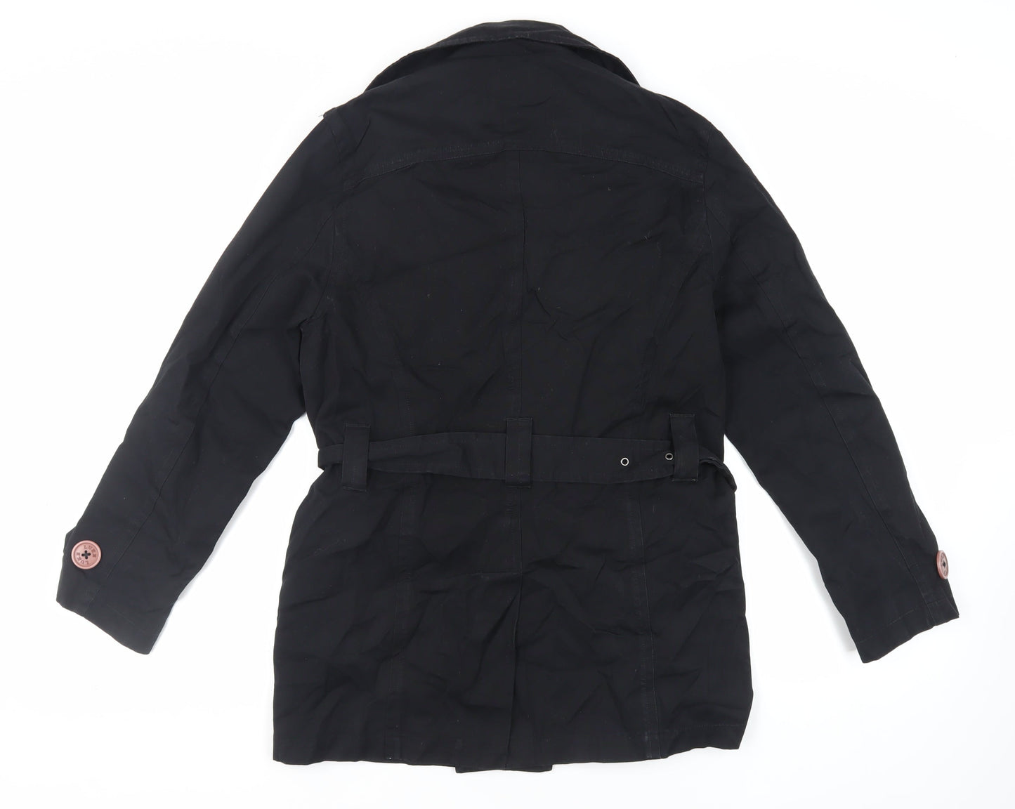 Mens UK Size S Luke Black Pea Coat