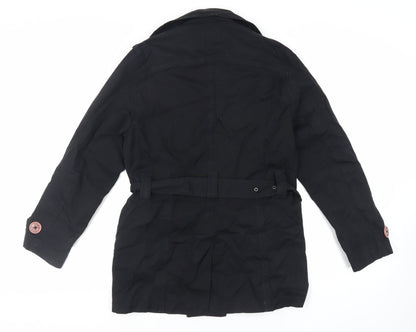 Mens UK Size S Luke Black Pea Coat
