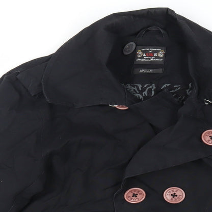 Mens UK Size S Luke Black Pea Coat