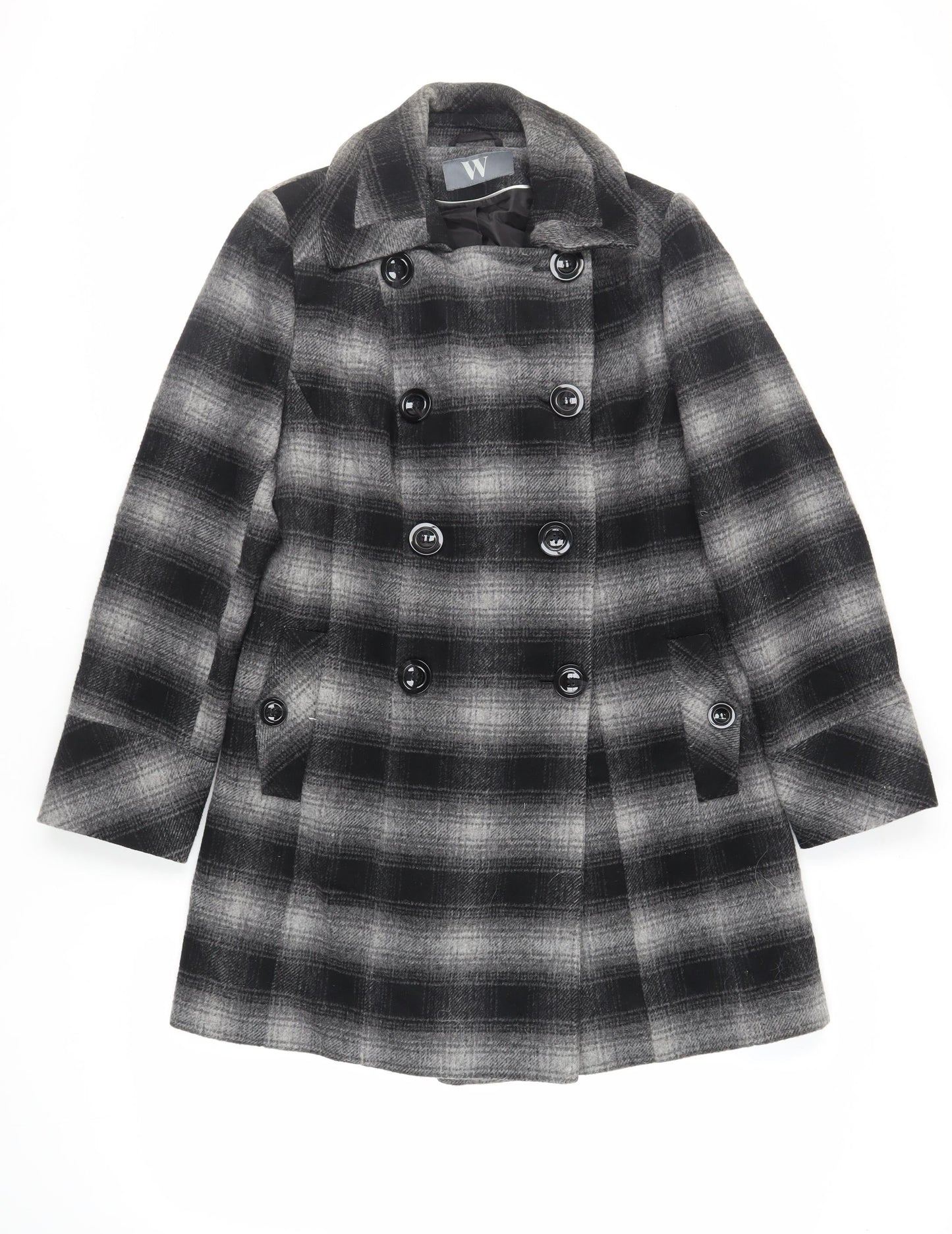 Womens UK Size 12 BHS Grey Pea Coat