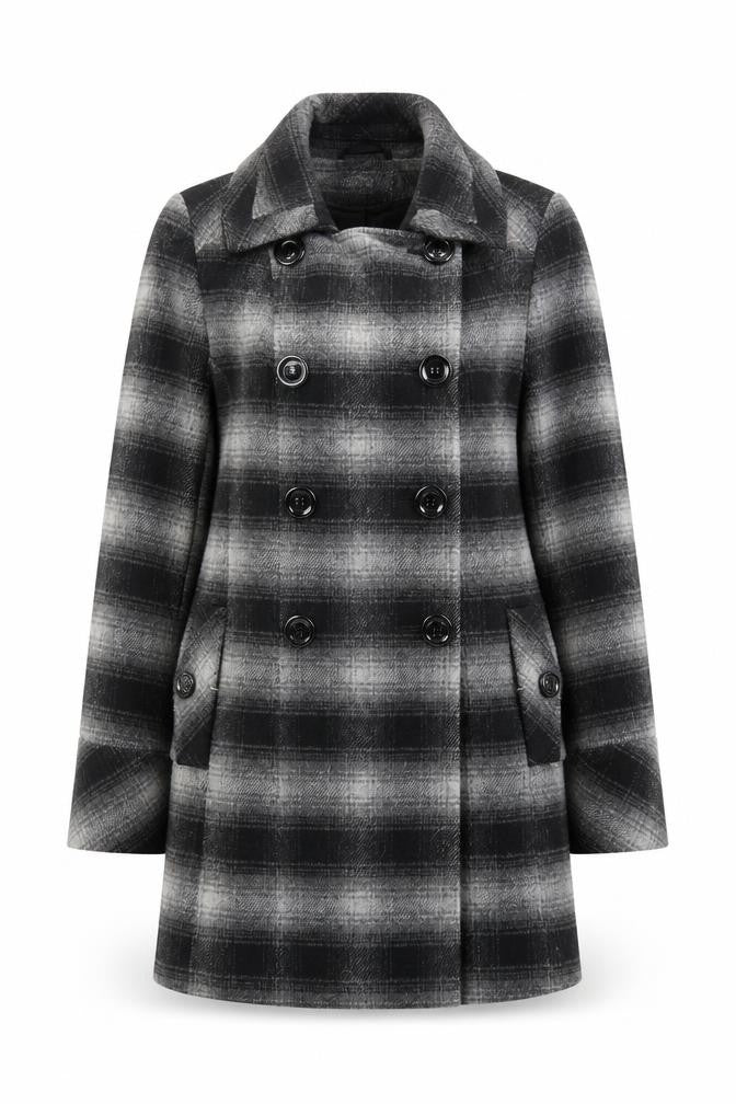 Womens UK Size 12 BHS Grey Pea Coat