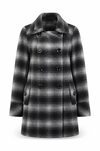 Womens UK Size 12 BHS Grey Pea Coat