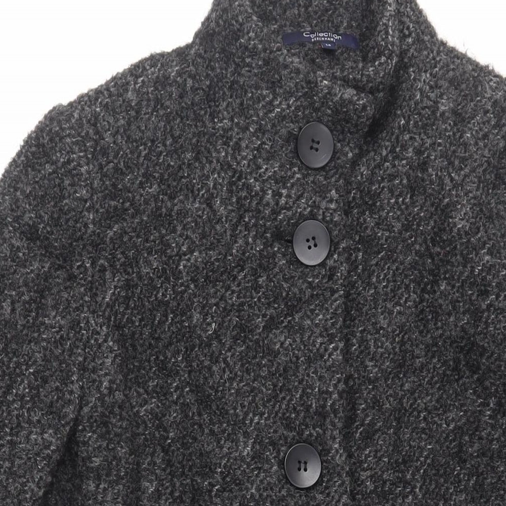 Womens UK Size 16 Debenhams Grey Overcoat