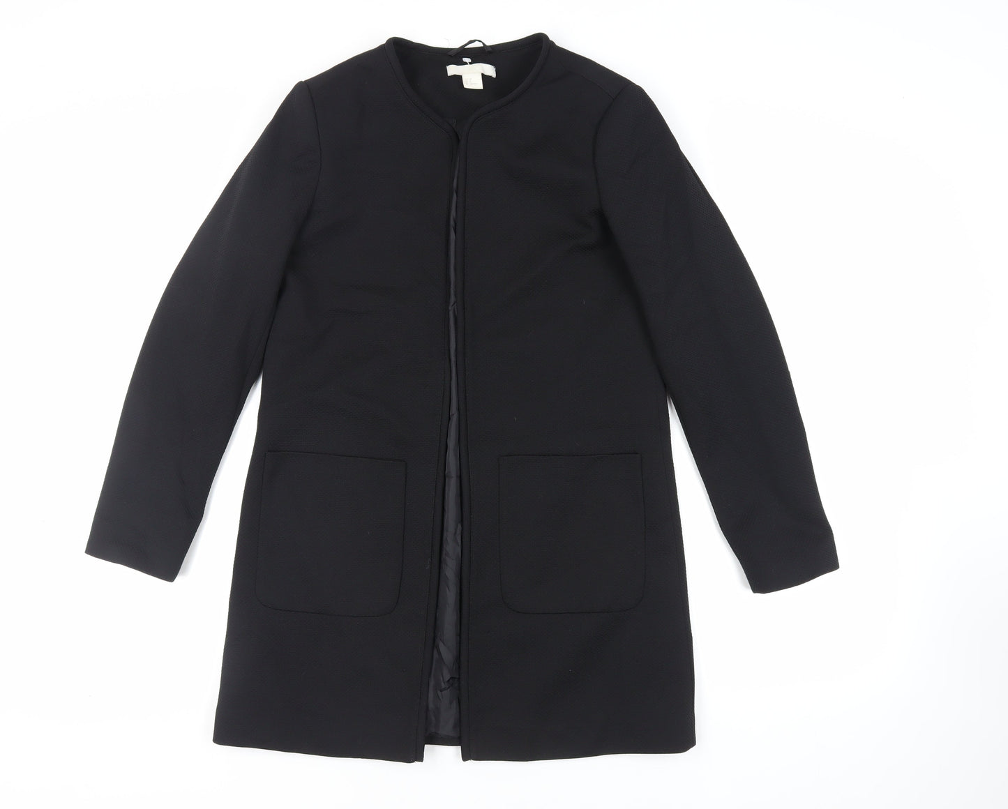 Womens UK Size 10 H&M Black Overcoat