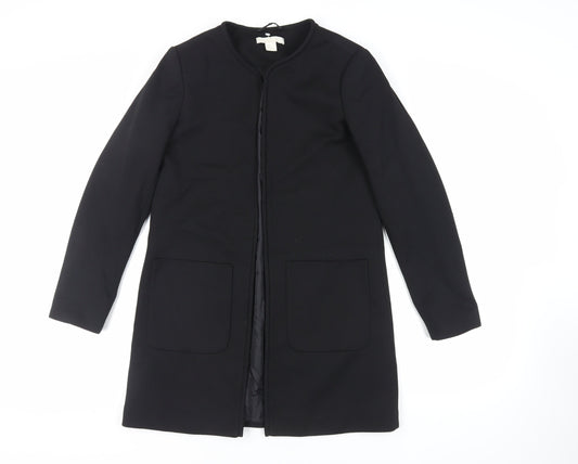 Womens UK Size 10 H&M Black Overcoat