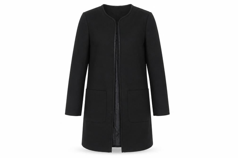 Womens UK Size 10 H&M Black Overcoat