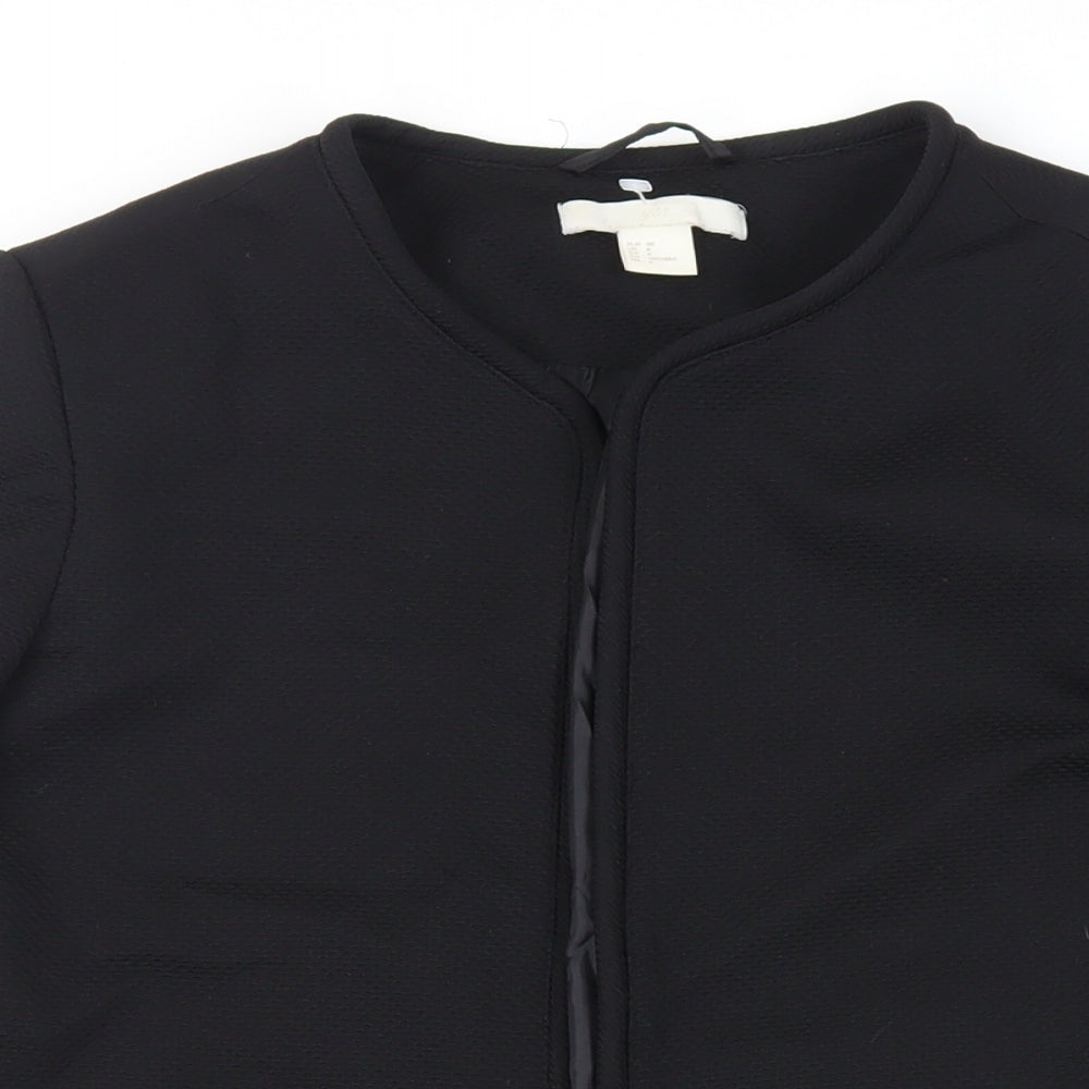 Womens UK Size 10 H&M Black Overcoat