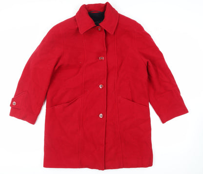 Womens UK Size 10 Astraka Red Overcoat