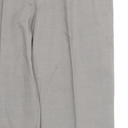Burton Mens Grey Wool Dress Pants Trousers Size 34 in L31 in Regular Zip