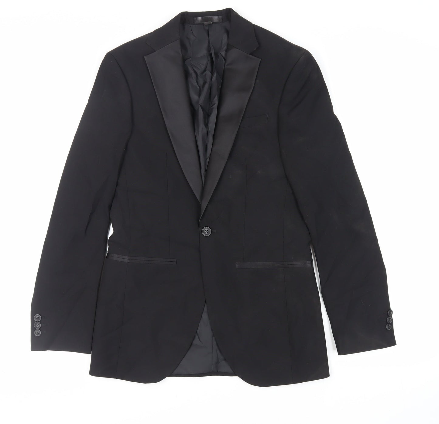 Mens UK Size 34 Marks and Spencer Regular Black Suit Tuxedo
