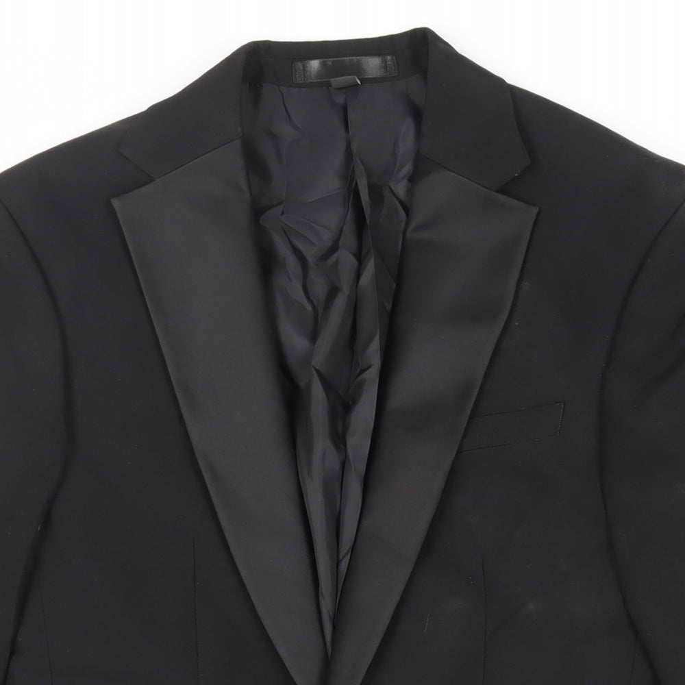 Mens UK Size 34 Marks and Spencer Regular Black Suit Tuxedo