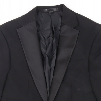 Mens UK Size 34 Marks and Spencer Regular Black Suit Tuxedo