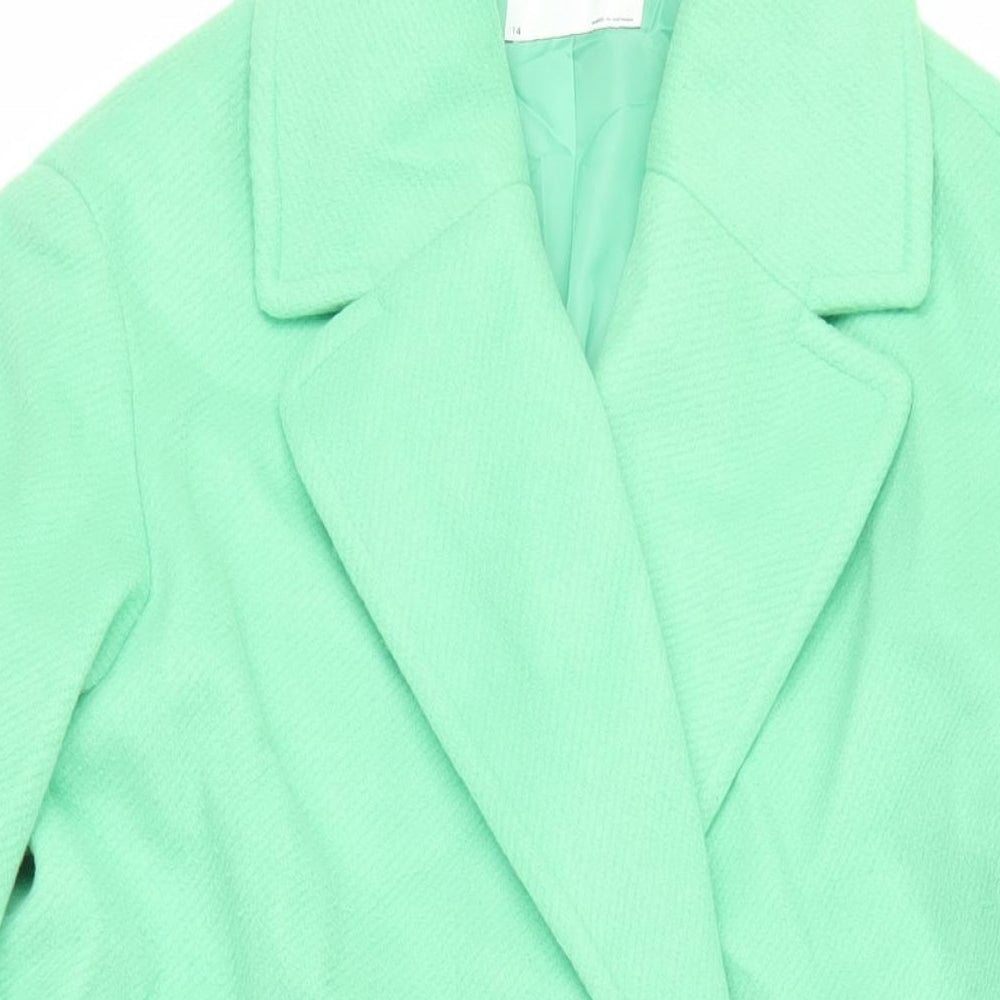 Womens UK Size 14 Marks and Spencer Green Overcoat